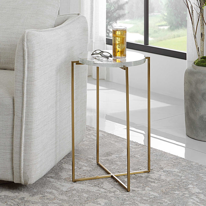 American Home Furniture Uttermost Star-crossed Glass Accent Table