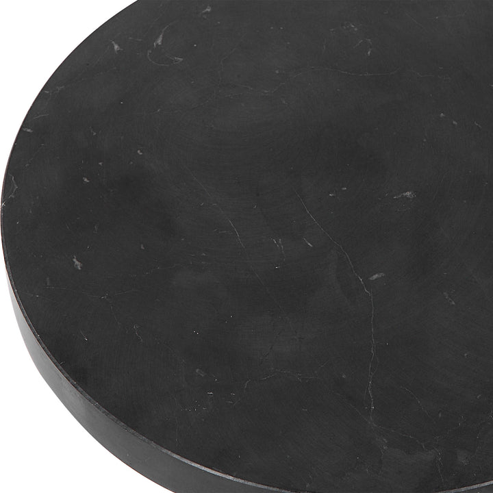 American Home Furniture Uttermost Bead Black Marble Drink Table