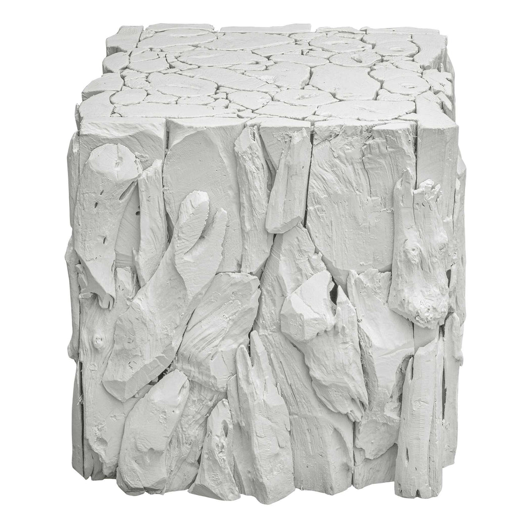 American Home Furniture Uttermost Teak Root White Bunching Cube