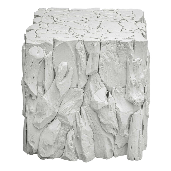American Home Furniture Uttermost Teak Root White Bunching Cube