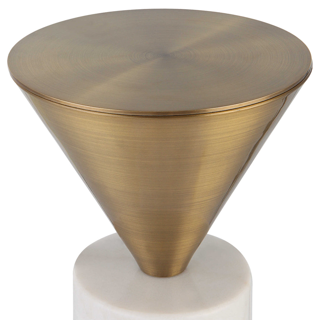 American Home Furniture Uttermost Top Hat Brass Drink Table