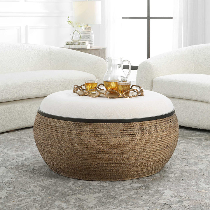 American Home Furniture Uttermost Island Straw Storage Ottoman / Coffee Table