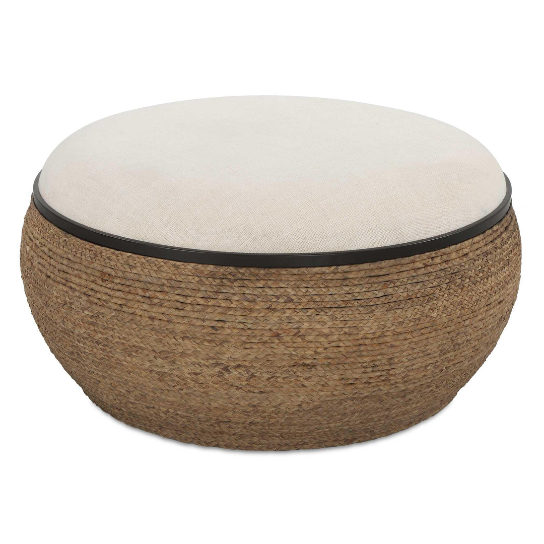 Island Straw Storage Ottoman / Coffee Table - AmericanHomeFurniture