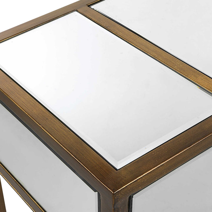 American Home Furniture Uttermost Reflect Mirrored Console Table