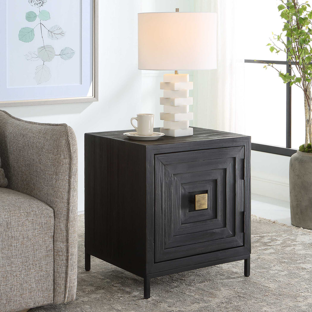 American Home Furniture Uttermost Aiken Geometric Cabinet / End Table