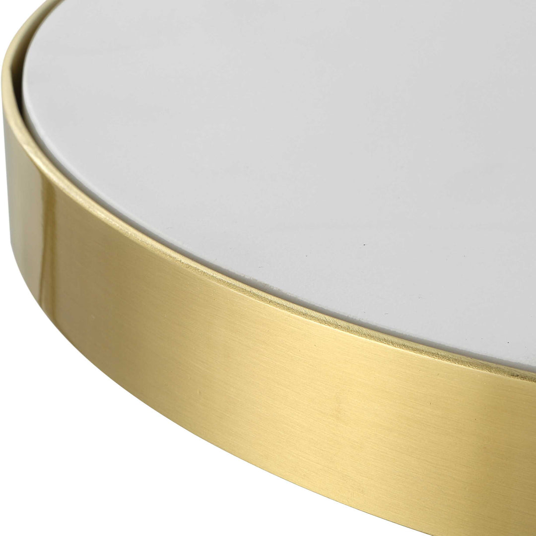 American Home Furniture Uttermost Apex White Concrete Accent Table