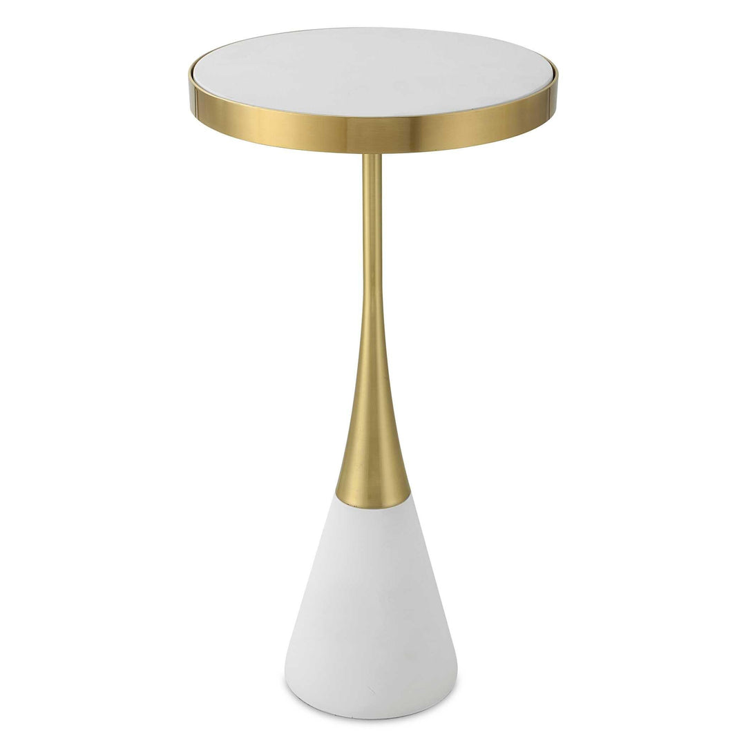 Apex White Concrete Accent Table - AmericanHomeFurniture