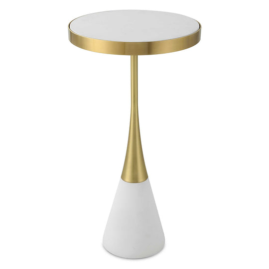 American Home Furniture Uttermost Apex White Concrete Accent Table