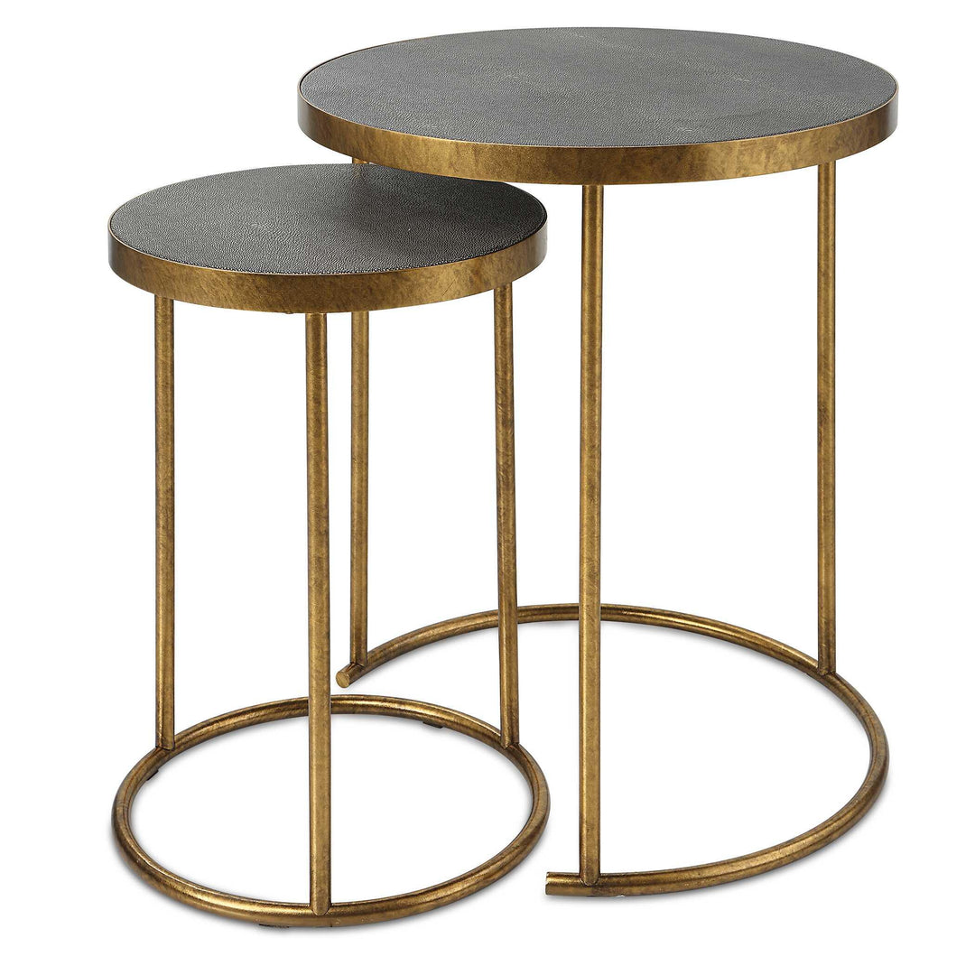 Aragon Brass Nesting Tables - Set of 2 - AmericanHomeFurniture