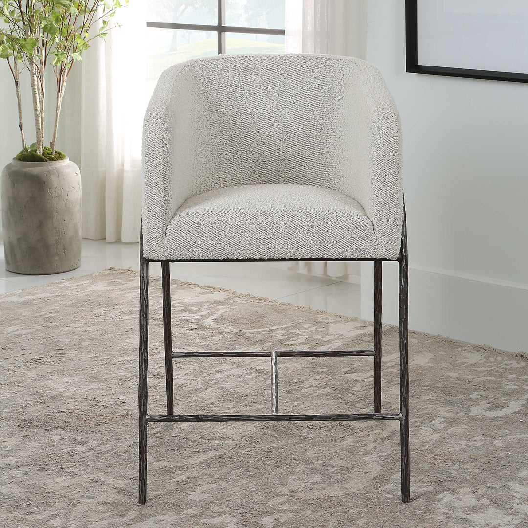 American Home Furniture Uttermost Jacobsen Gray 27" Counter Stool