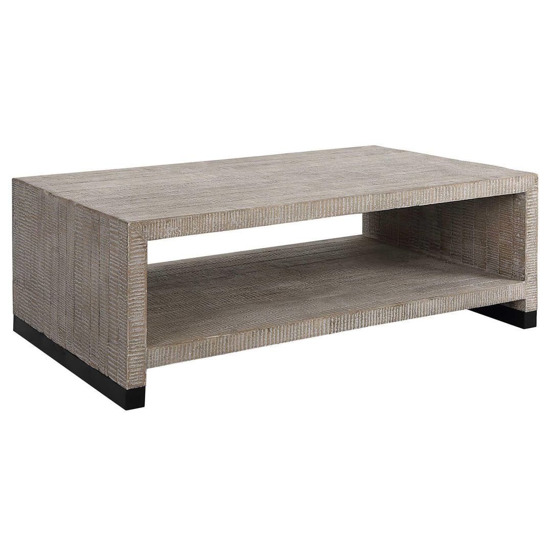 Bosk White Washed Coffee Table - AmericanHomeFurniture
