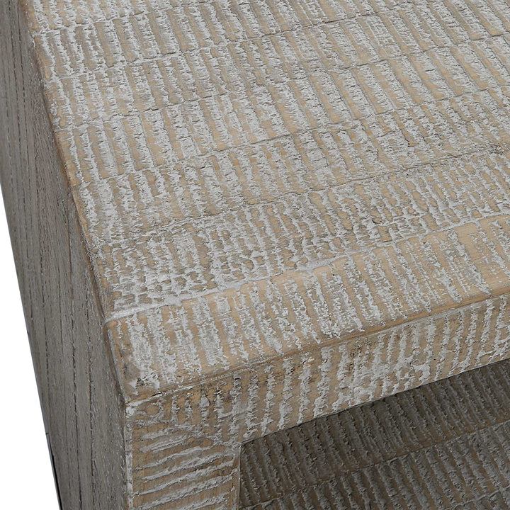 American Home Furniture Uttermost Bosk White Washed Coffee Table