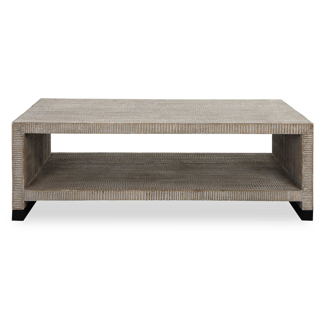 American Home Furniture Uttermost Bosk White Washed Coffee Table