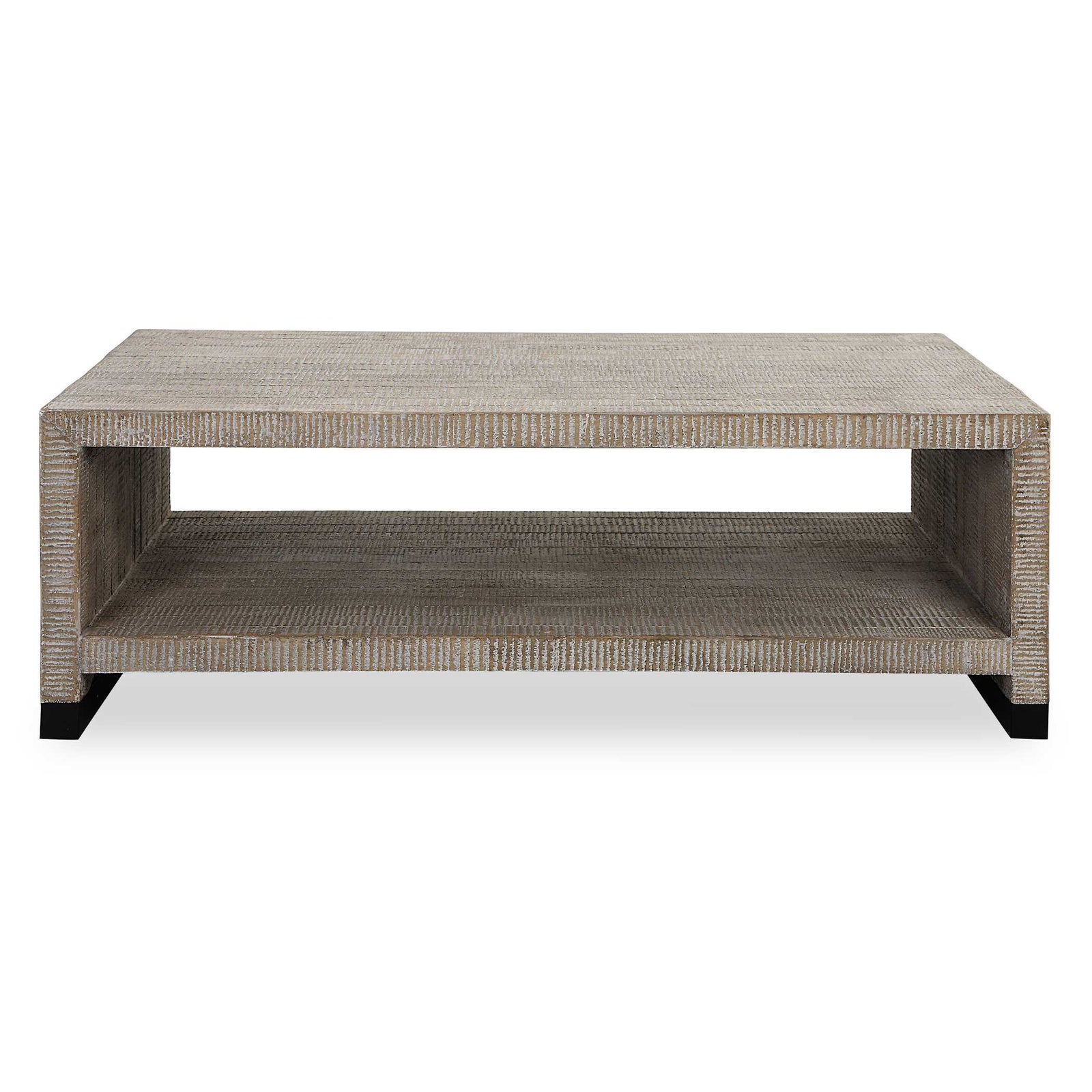 American Home Furniture Uttermost Bosk White Washed Coffee Table