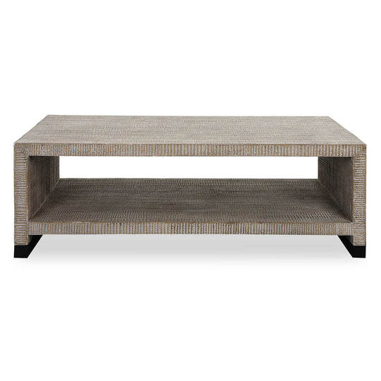 American Home Furniture Uttermost Bosk White Washed Coffee Table