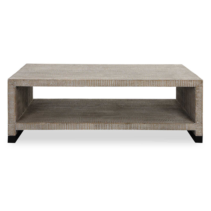 American Home Furniture Uttermost Bosk White Washed Coffee Table