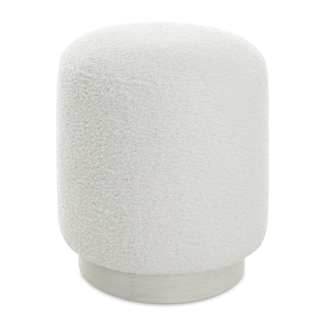 Avila White Ottoman - AmericanHomeFurniture