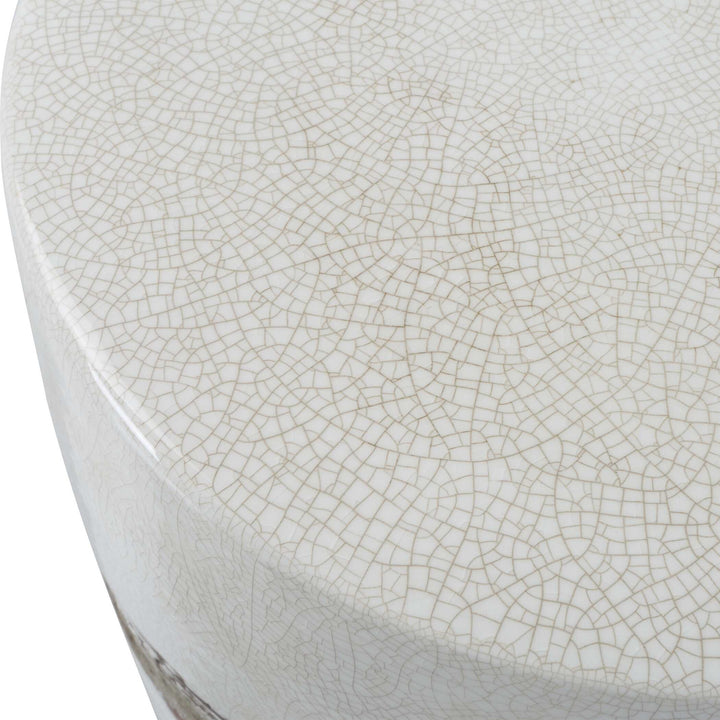American Home Furniture Uttermost Comanche White Ceramic Garden Stool