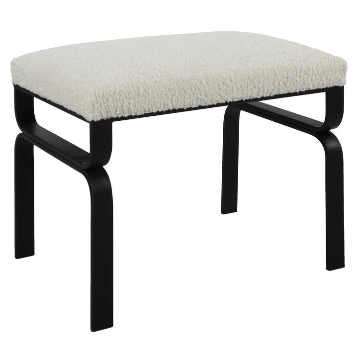 American Home Furniture Uttermost Diverge White Shearling Small Bench