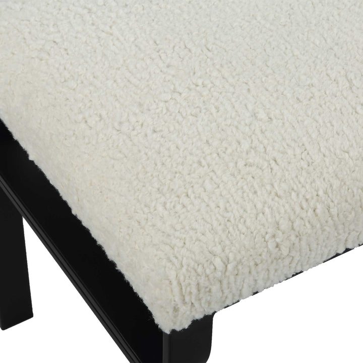 American Home Furniture Uttermost Diverge White Shearling Small Bench