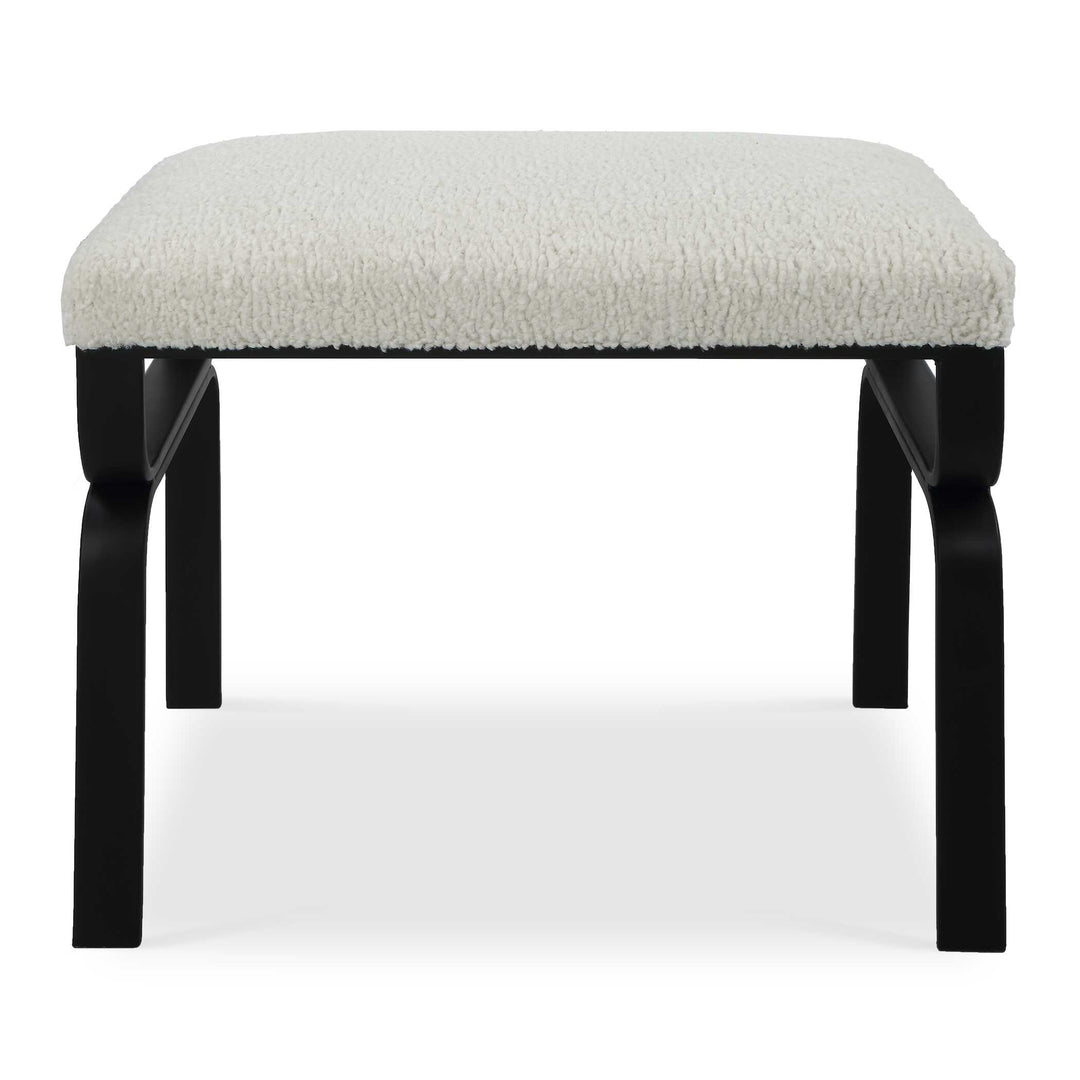 American Home Furniture Uttermost Diverge White Shearling Small Bench