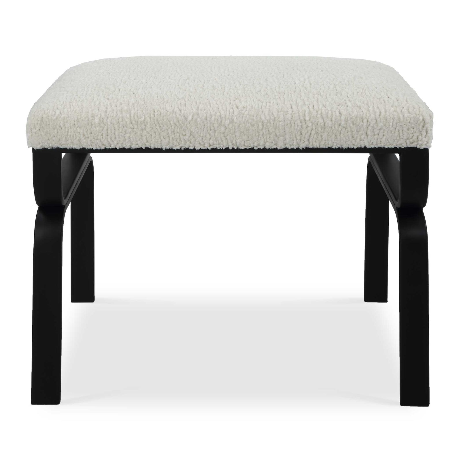 American Home Furniture Uttermost Diverge White Shearling Small Bench