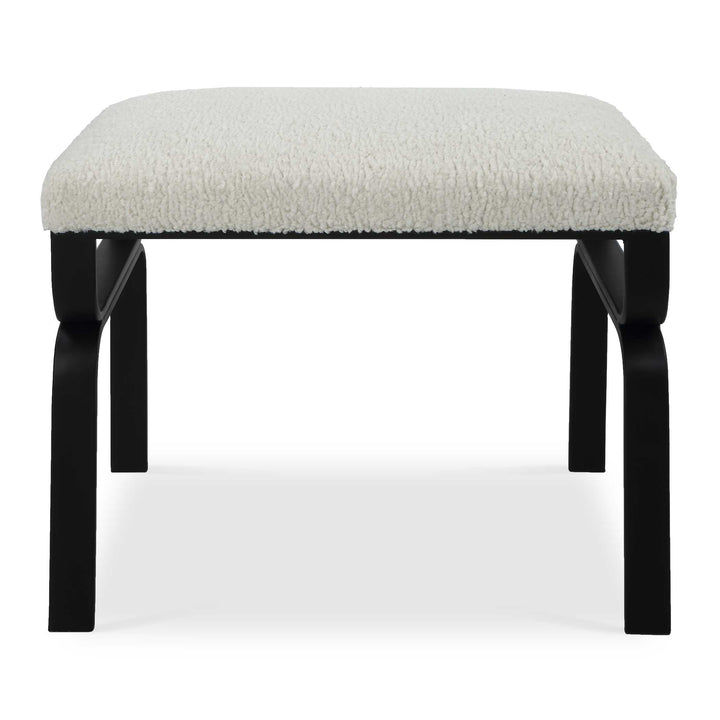 American Home Furniture Uttermost Diverge White Shearling Small Bench