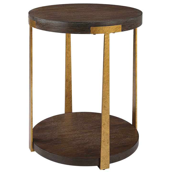 American Home Furniture Uttermost Palisade Round Wood Side Table
