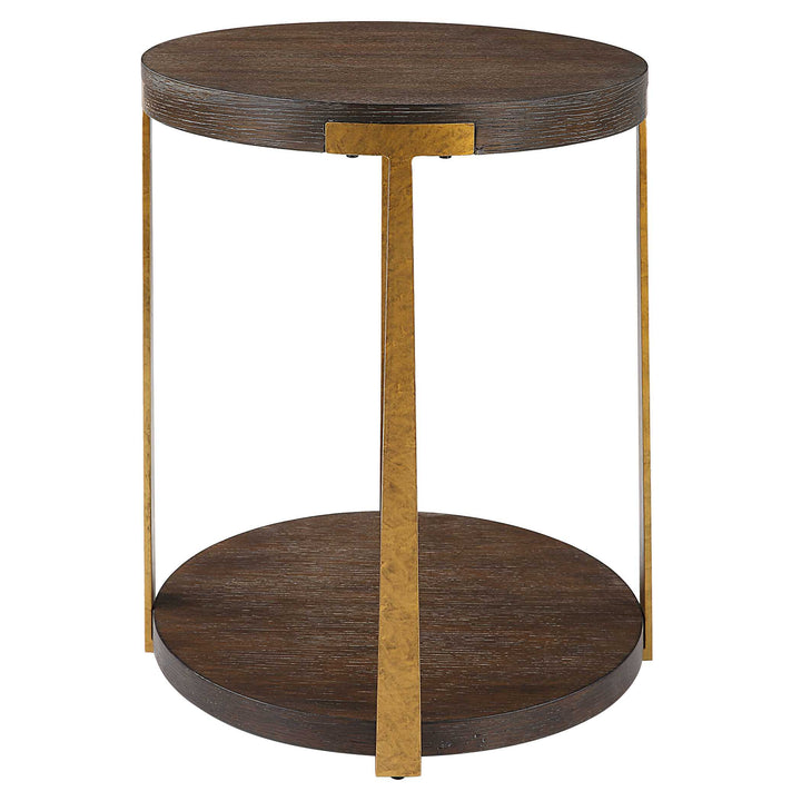 American Home Furniture Uttermost Palisade Round Wood Side Table