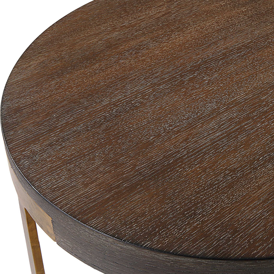 American Home Furniture Uttermost Palisade Round Wood Side Table