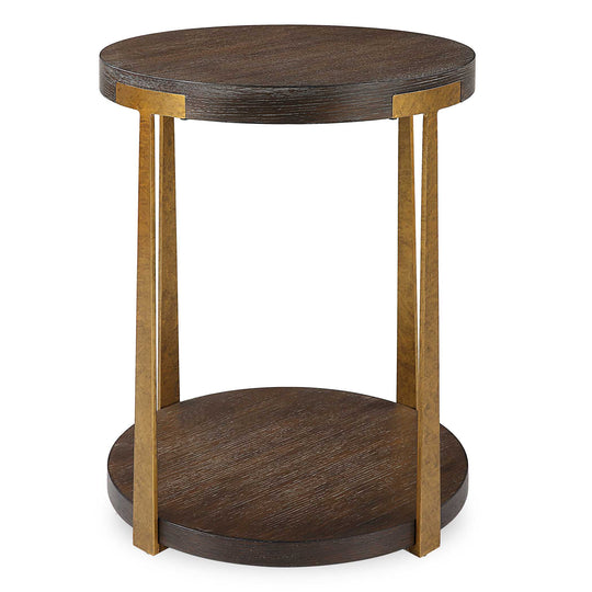 American Home Furniture Uttermost Palisade Round Wood Side Table