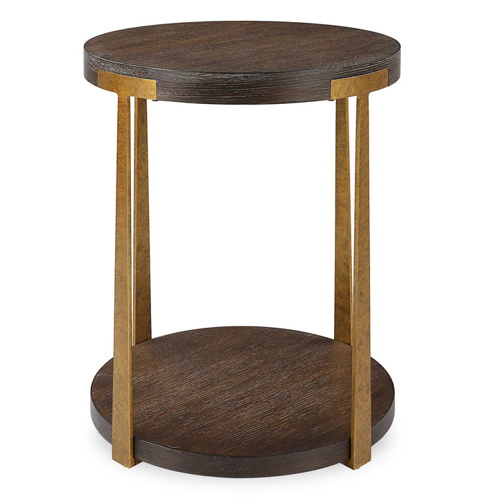 American Home Furniture Uttermost Palisade Round Wood Side Table