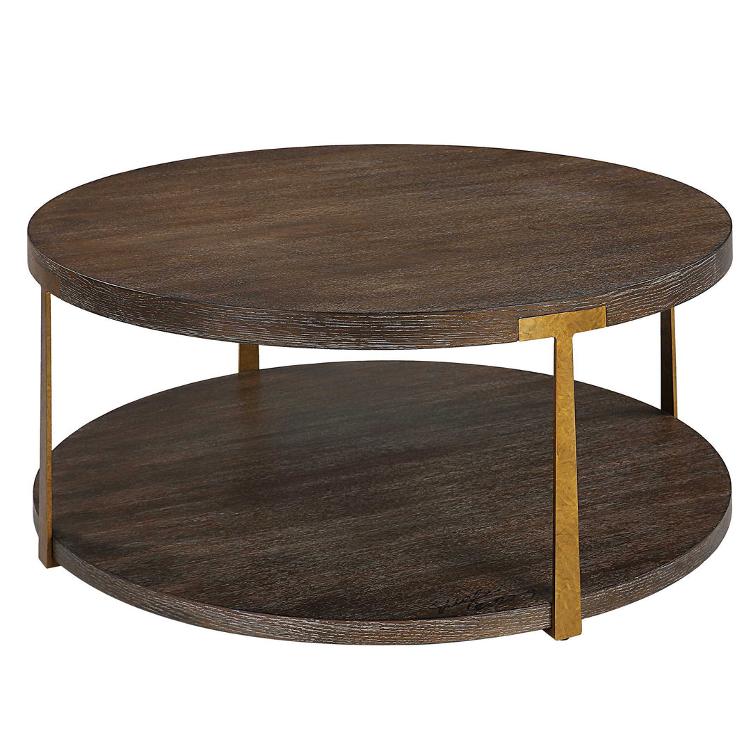 American Home Furniture Uttermost Palisade Round Wood Coffee Table