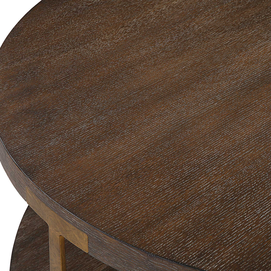 American Home Furniture Uttermost Palisade Round Wood Coffee Table