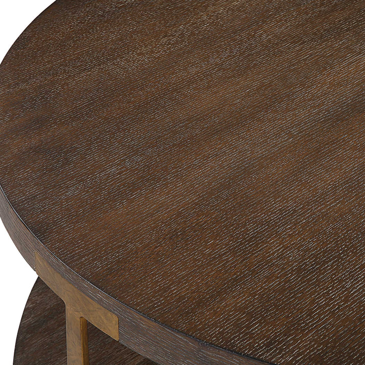 American Home Furniture Uttermost Palisade Round Wood Coffee Table