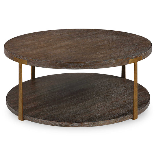 American Home Furniture Uttermost Palisade Round Wood Coffee Table