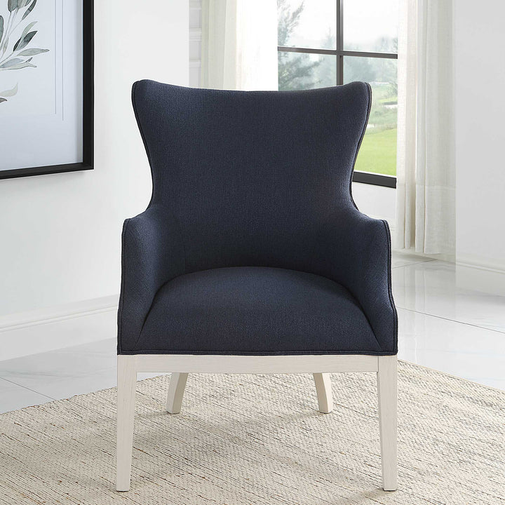 American Home Furniture Uttermost Gordonston Blue Fabric Accent Chair