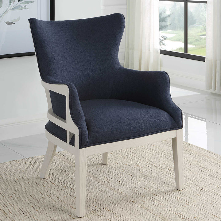 American Home Furniture Uttermost Gordonston Blue Fabric Accent Chair