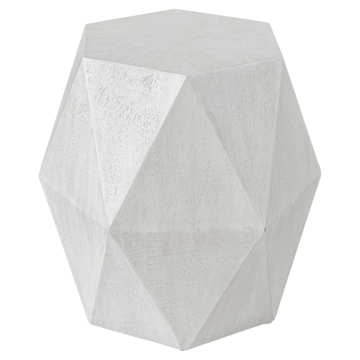 American Home Furniture Uttermost Volker White Geometric Accent Table
