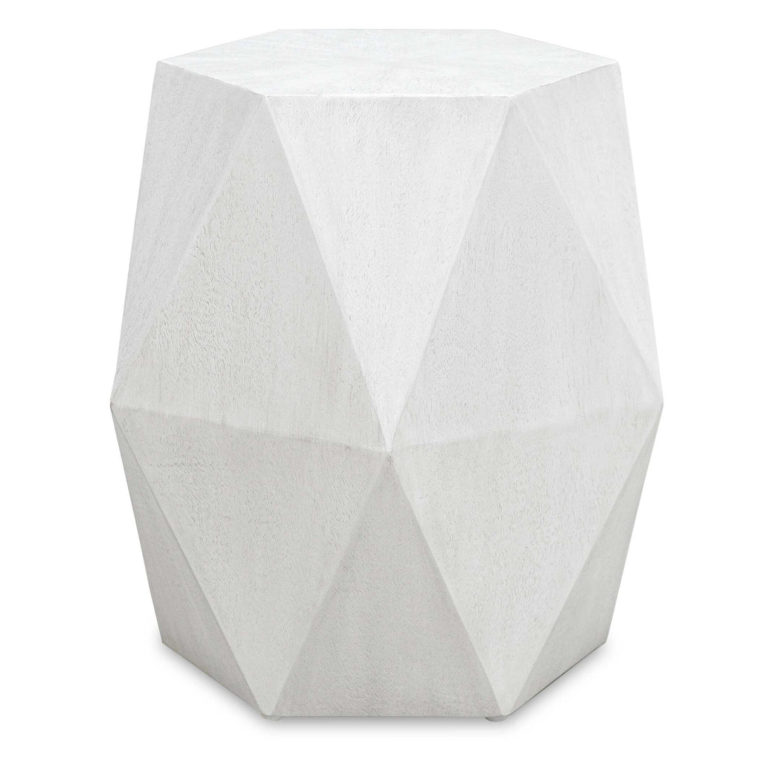 American Home Furniture Uttermost Volker White Geometric Accent Table