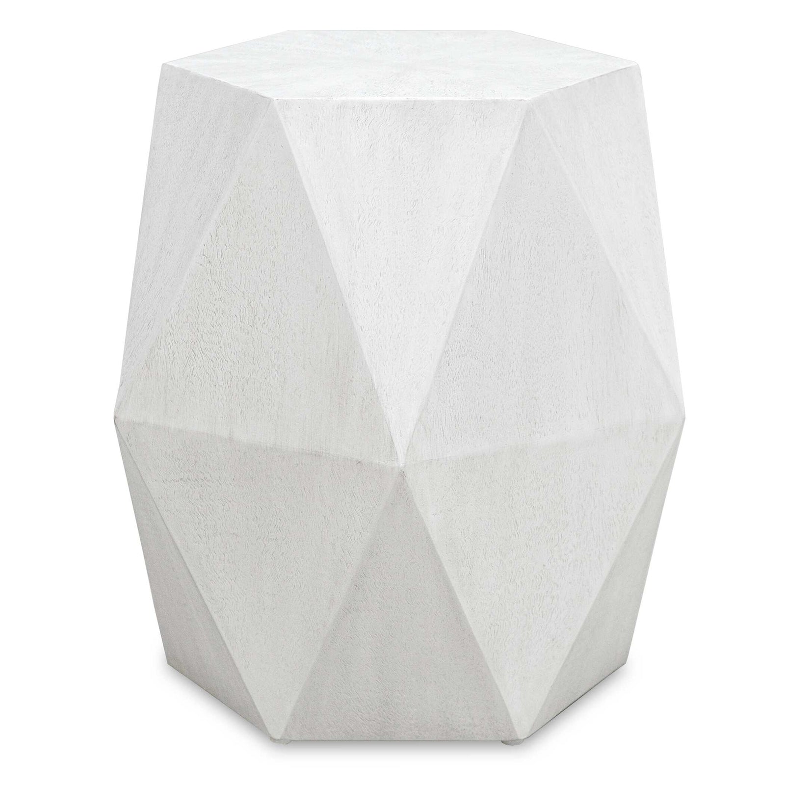 American Home Furniture Uttermost Volker White Geometric Accent Table