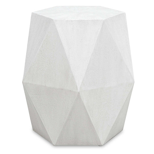 American Home Furniture Uttermost Volker White Geometric Accent Table