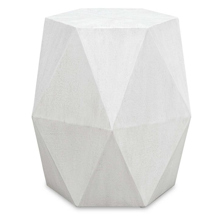 American Home Furniture Uttermost Volker White Geometric Accent Table