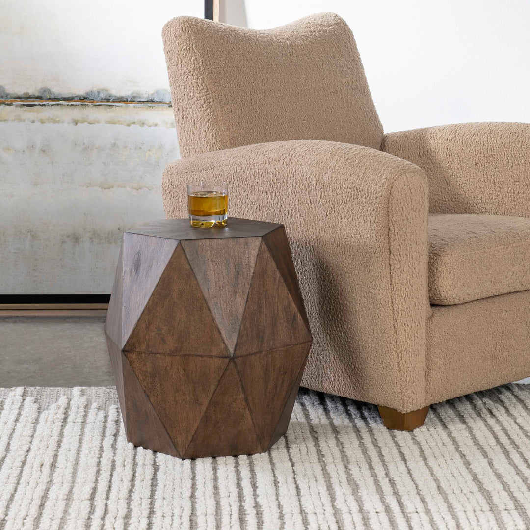 American Home Furniture Uttermost Volker Honey Geometric Accent Table