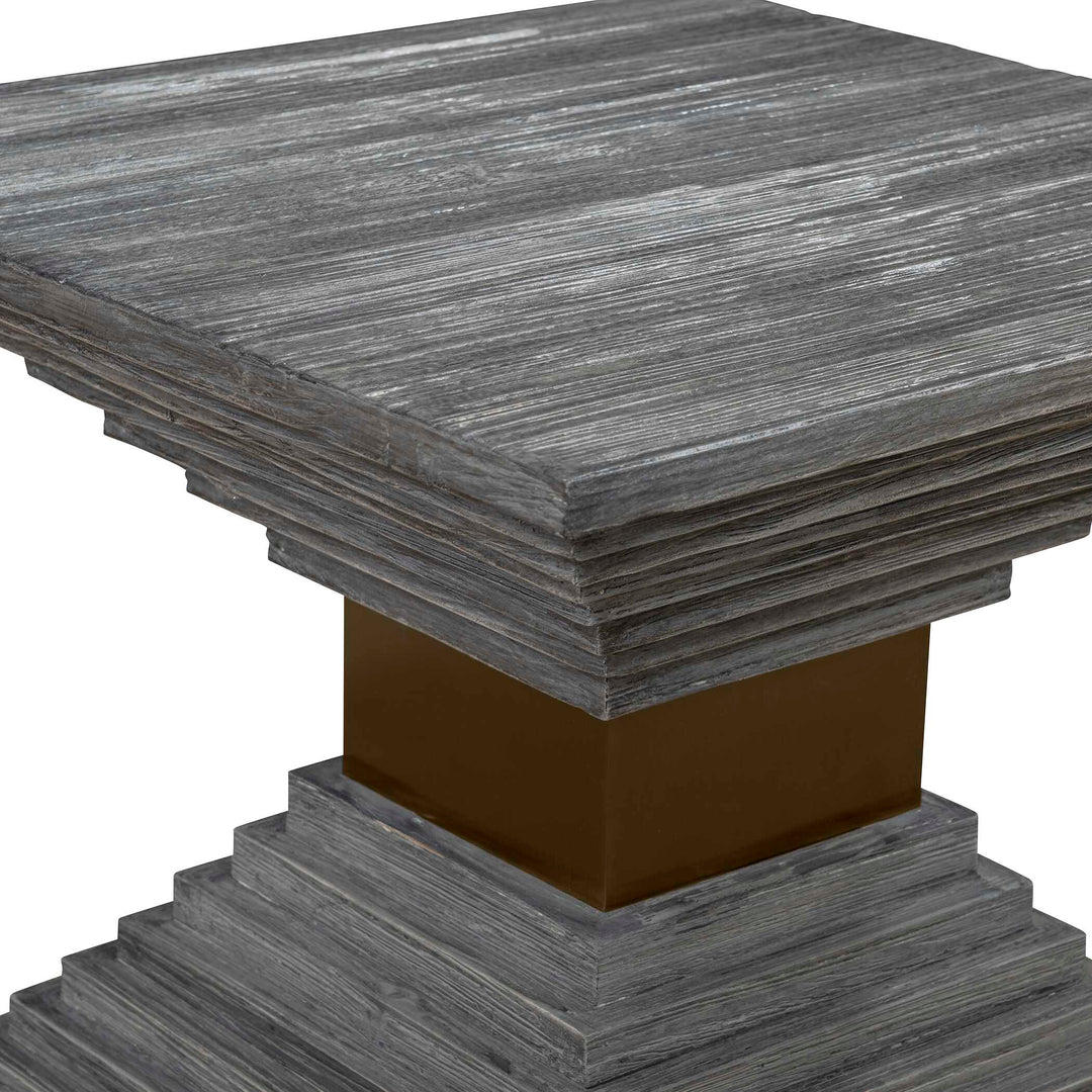 American Home Furniture Uttermost Andes Wooden Geometric Accent Table