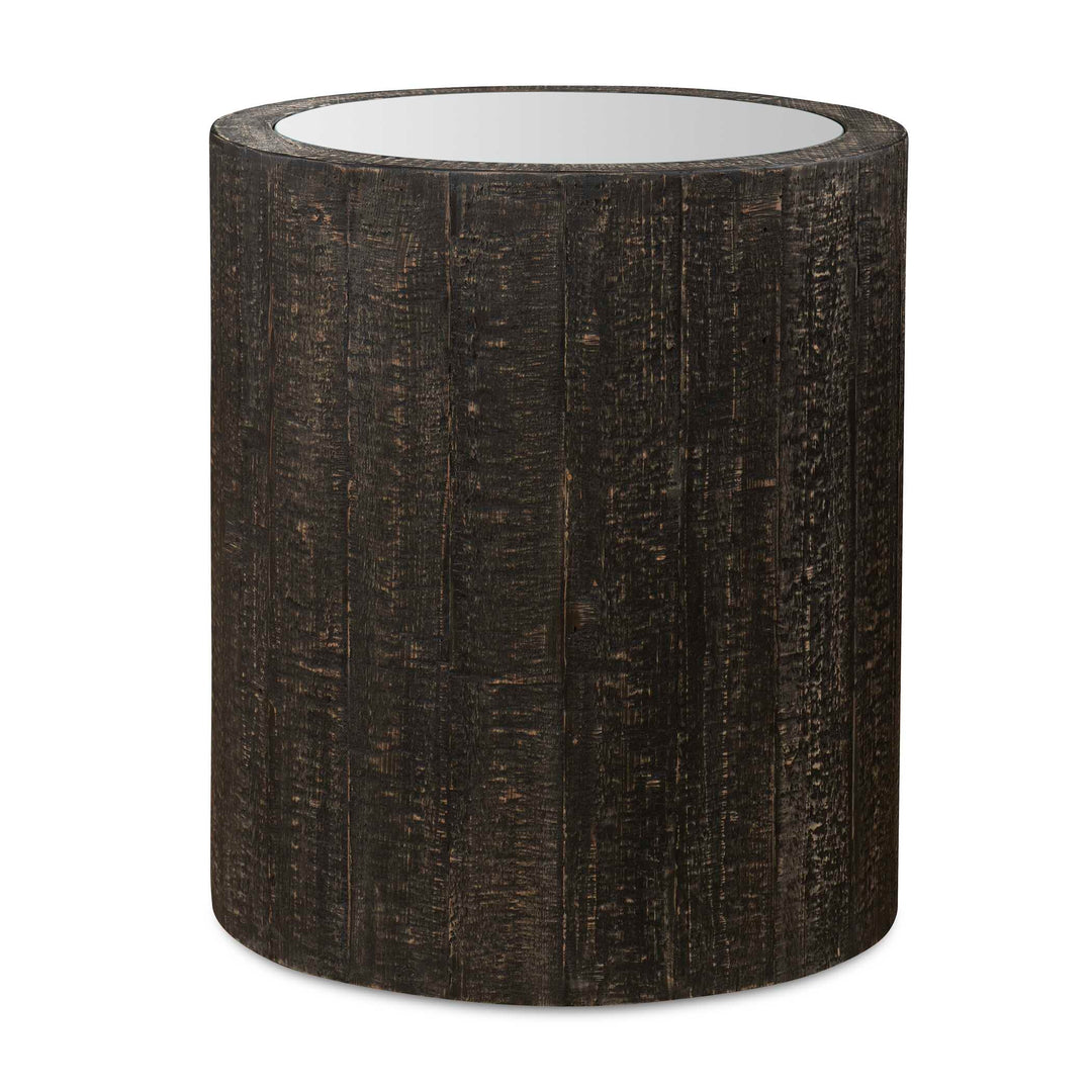 American Home Furniture Uttermost Sequoia Mirrored Drum Table