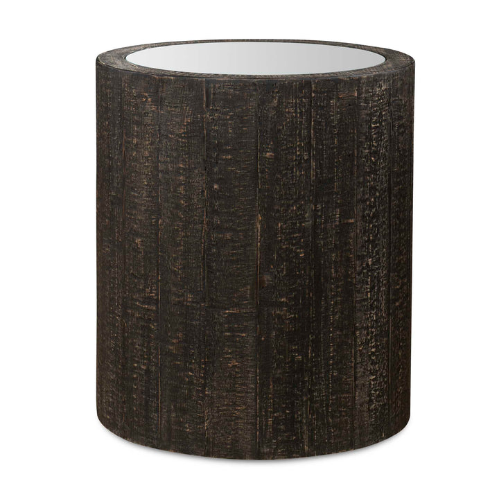American Home Furniture Uttermost Sequoia Mirrored Drum Table