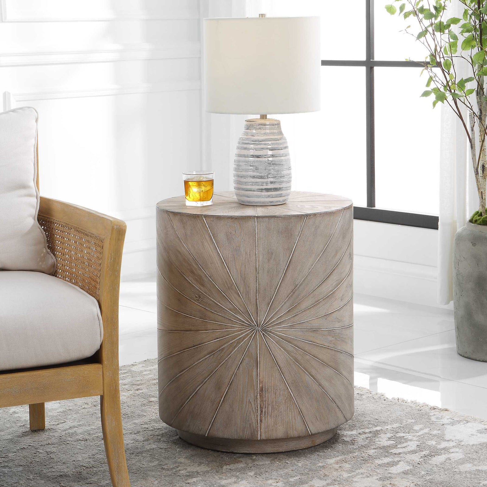 American Home Furniture Uttermost Starshine Wooden Side Table
