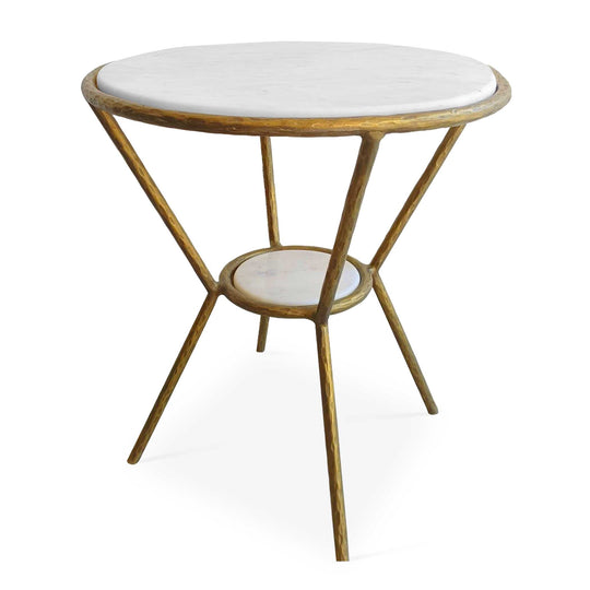 American Home Furniture Uttermost Refuge Round White Side Table