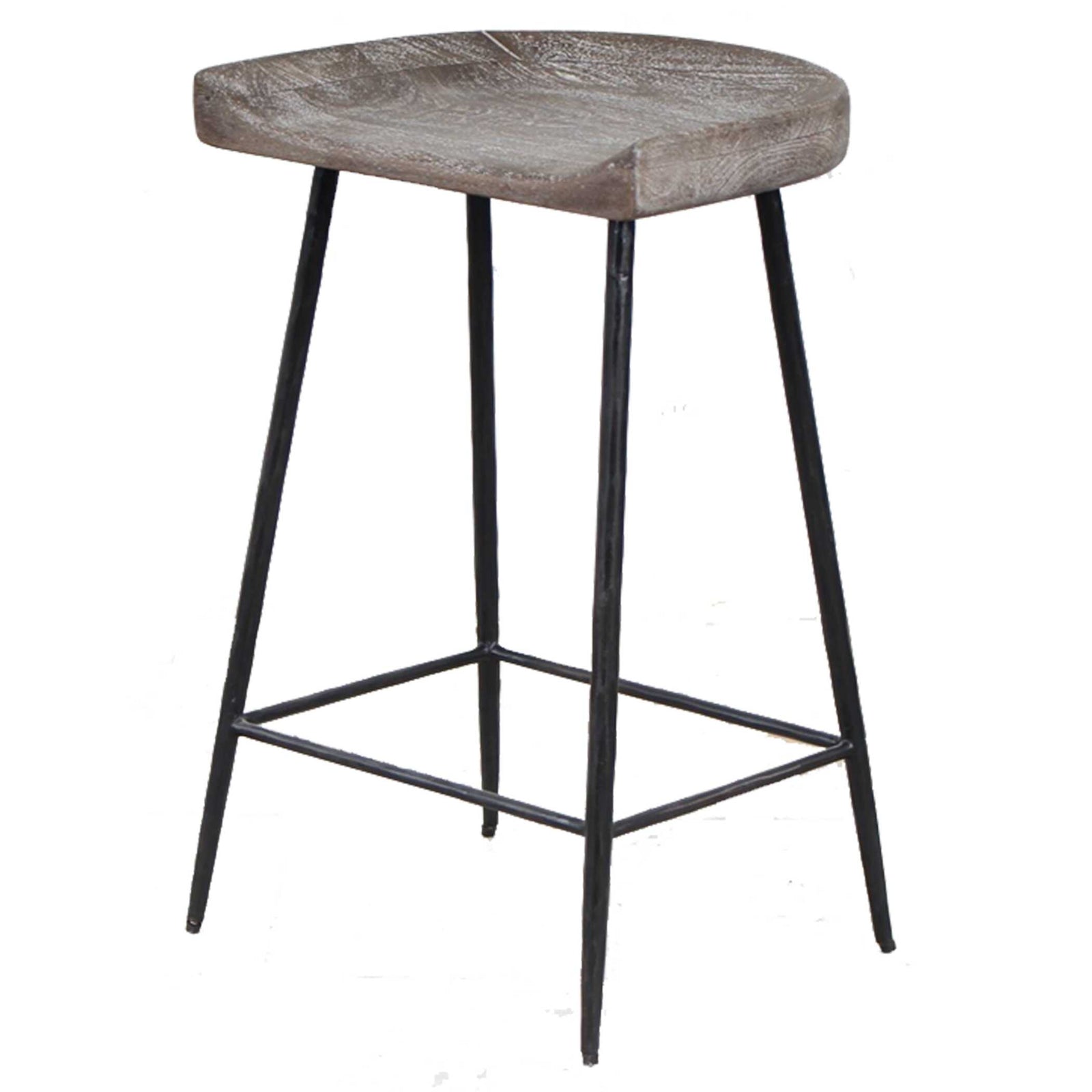American Home Furniture Uttermost Cordova Carved Wood Counter Stool